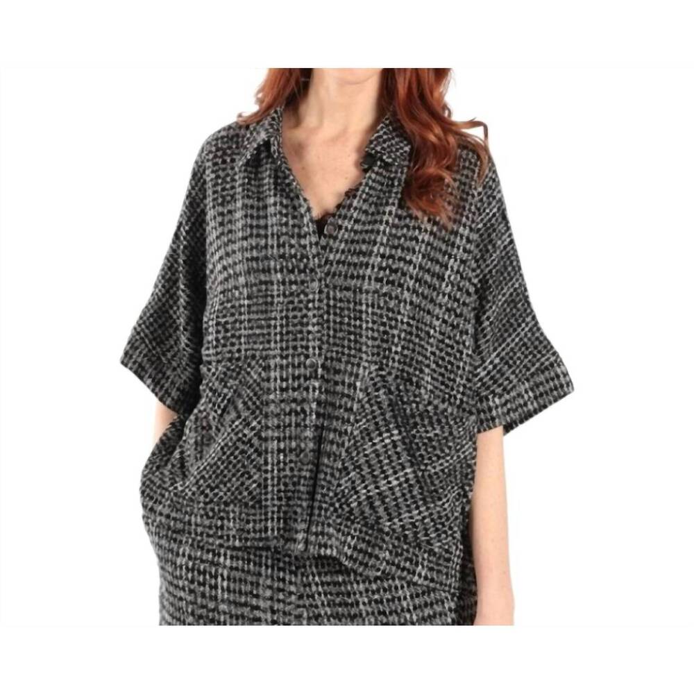 NEW KOZAN prince textured shirt in window pane